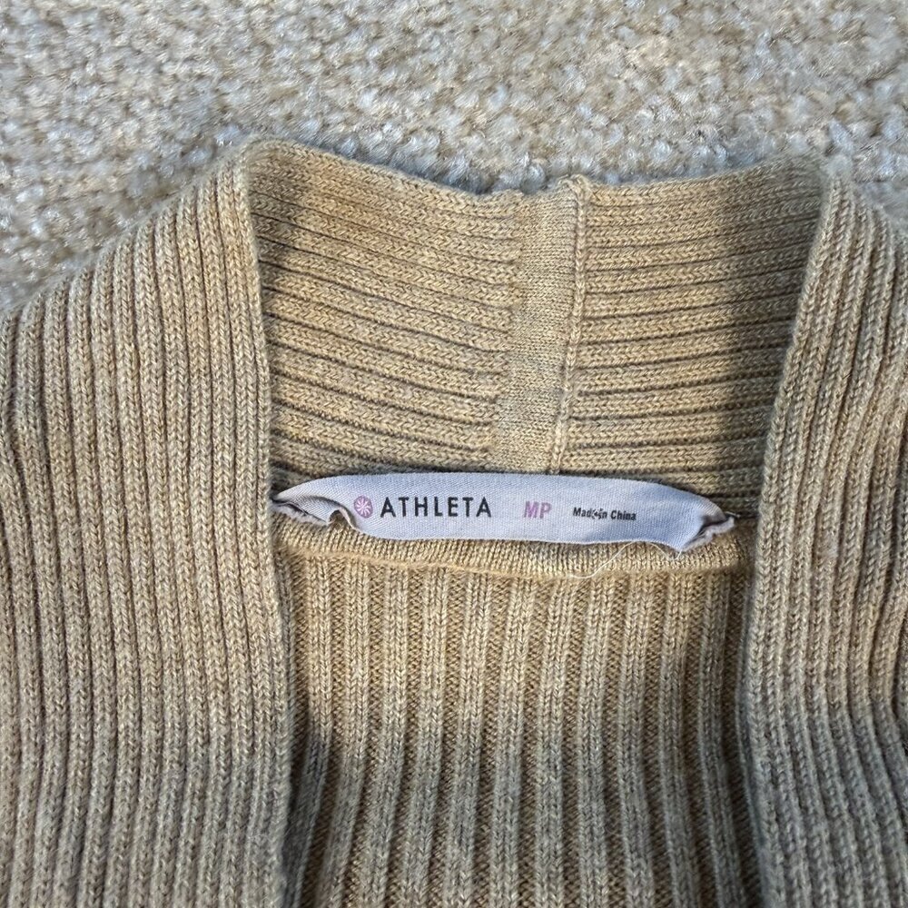 Athleta Women Merino Wool Neck V Neck Long Sleeve Sweater Dress Sz M Petite F418 - Picture 2 of 9